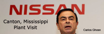 Nissan CEO Carlos Ghosn visits Nissan’s plant in Canton, Mississippi