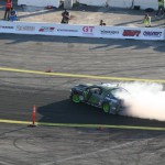 Vaughn Gittin Jr taking a practice run through the infield section