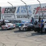 A look at the practice grid on the outside bank at Irwindale Speedway