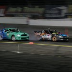 Ryan Tuerck (Retaks Nissan S13) and Justin Pawlik (green Falken Tires Ford Mustang) during their final run