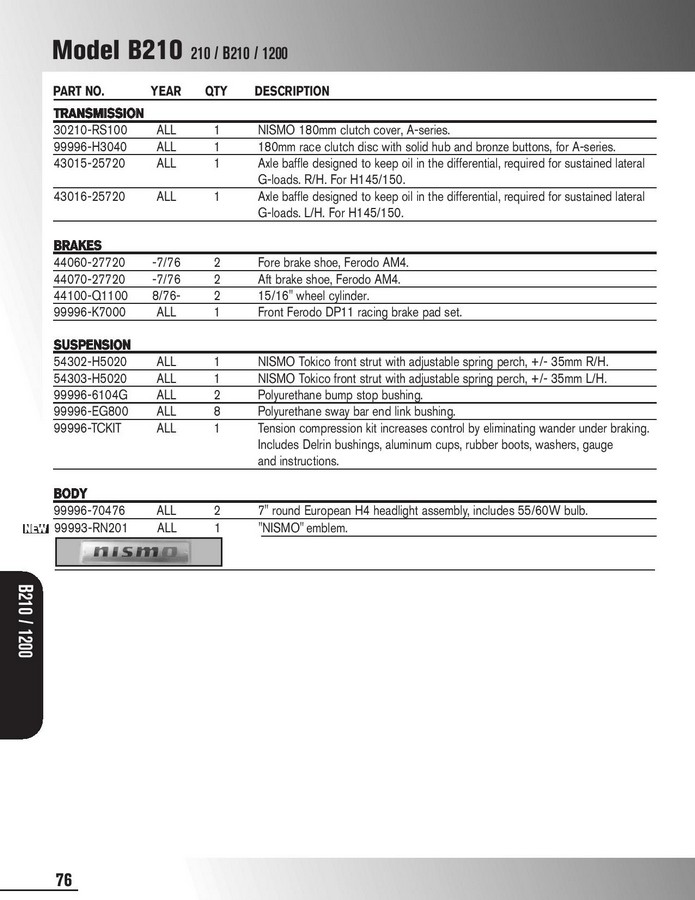 Nissan motorsports competition parts #3