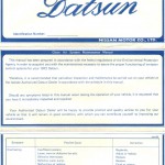 Datsun Emissions Maintenance 1972 (1)