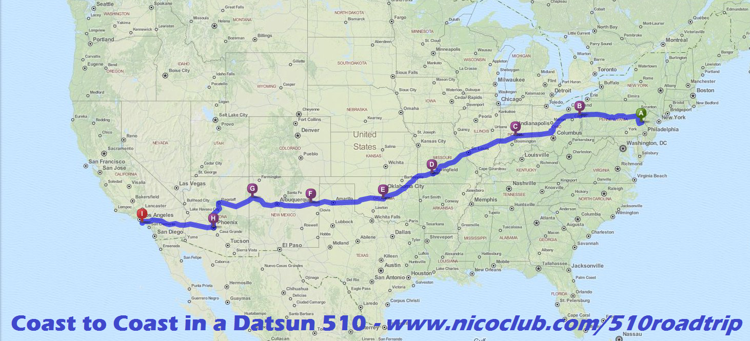 Datsun 510 barn find road trip NICOclub