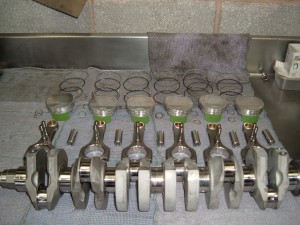 Crank, rods and pistons