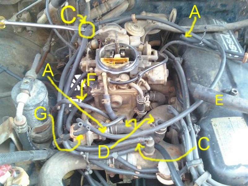 Nissan 720 Pickup Truck Vacuum Hose Routing and Repair Guide