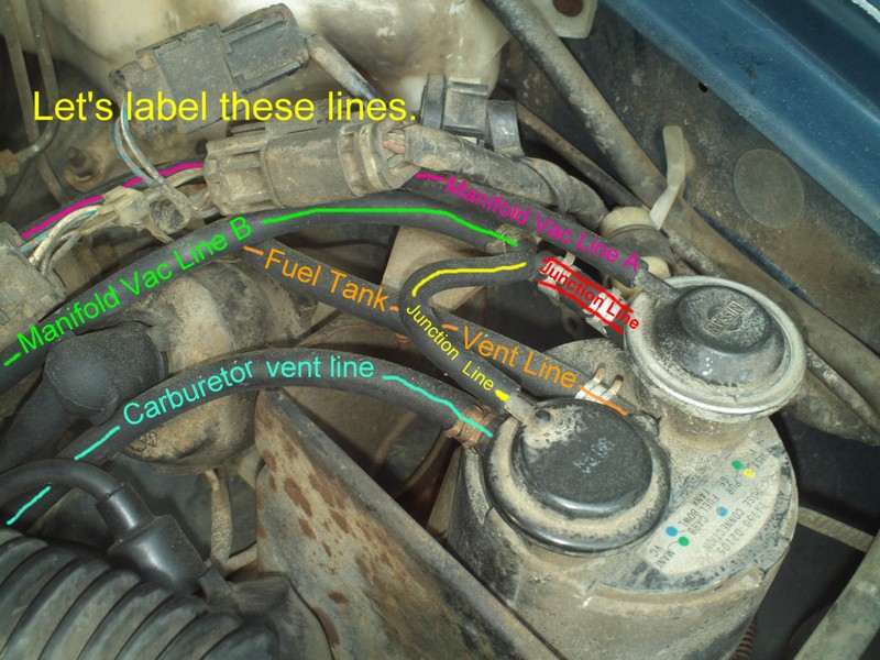 Nissan 720 Pickup Truck Vacuum Hose Routing