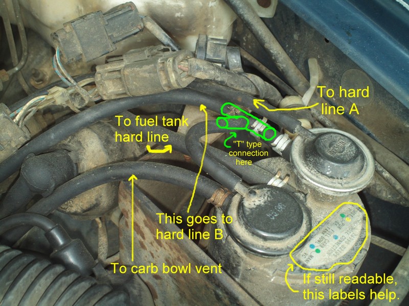 Nissan 720 Pickup Truck Vacuum Hose Routing